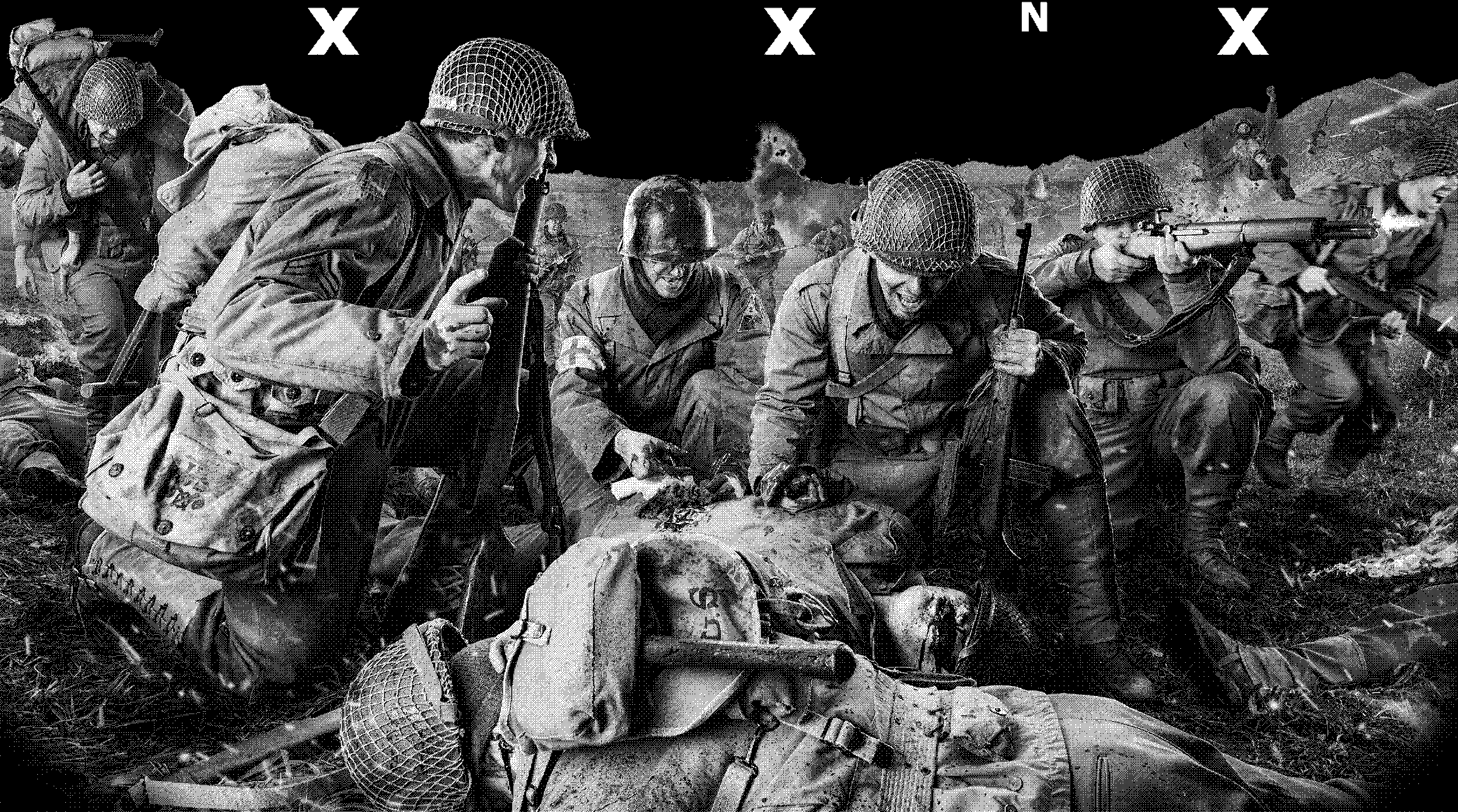 WW2 rescuing wounded under fire - Airbrush Stencil